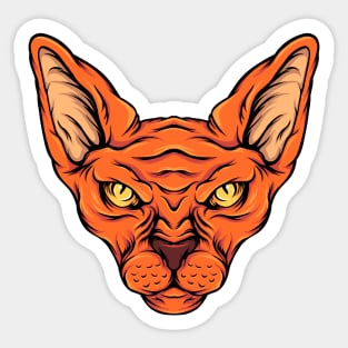 Spooky Sphinx Cat Head Sticker